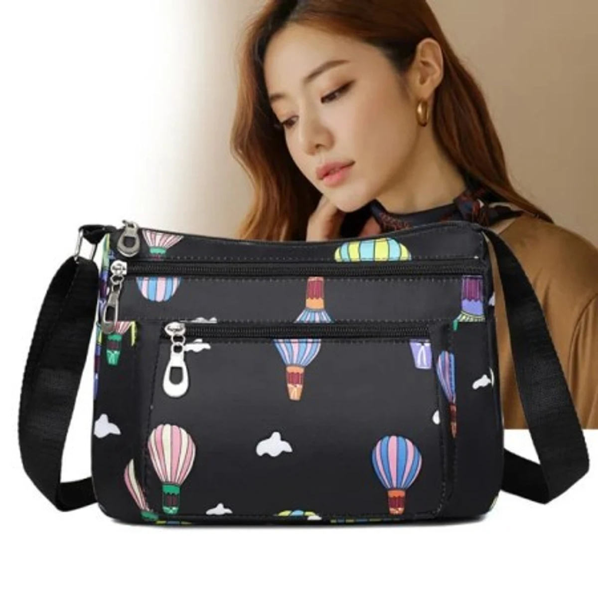 ( black colour ) Korean travel shoulder bag