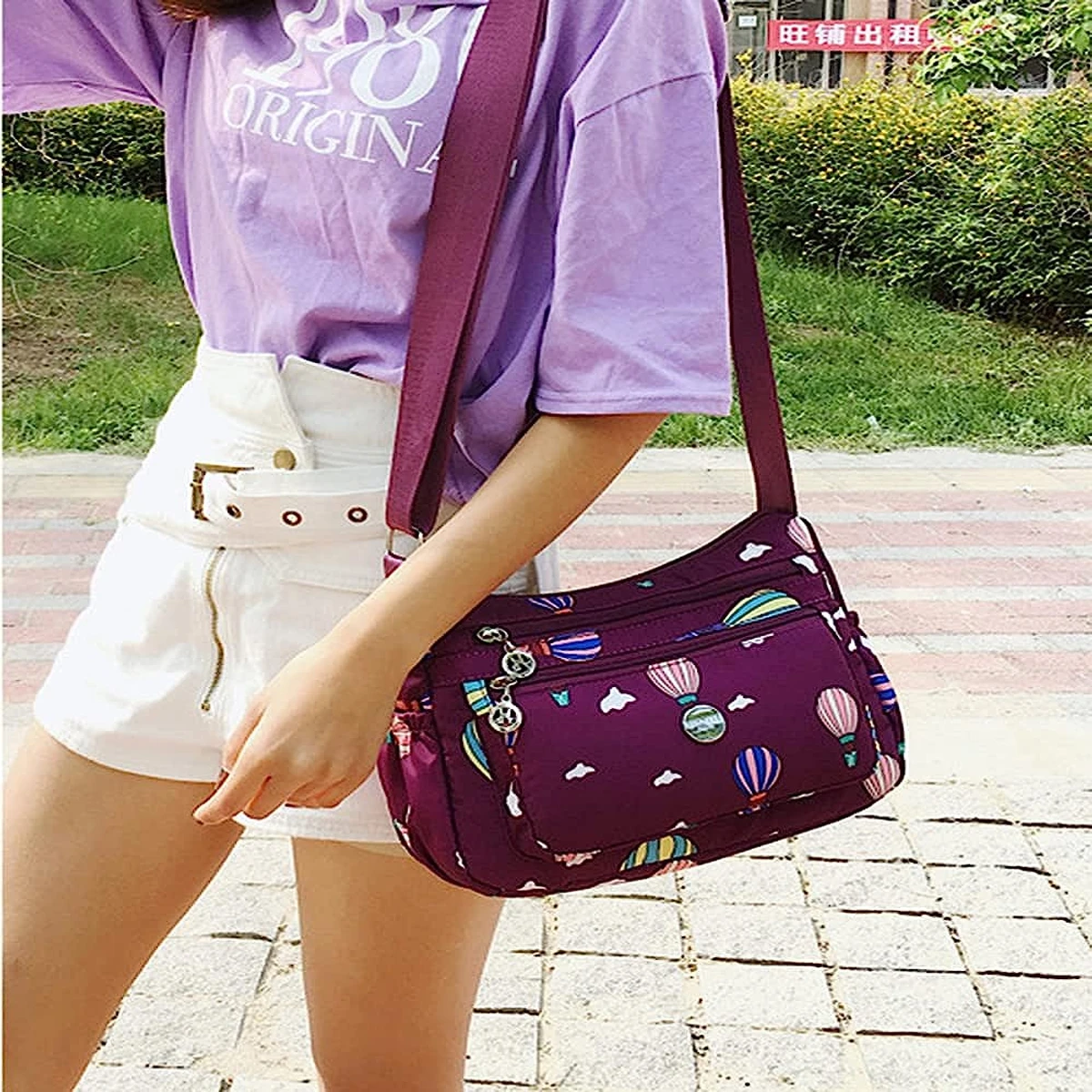 ( purple colour ) Korean travel shoulder bag