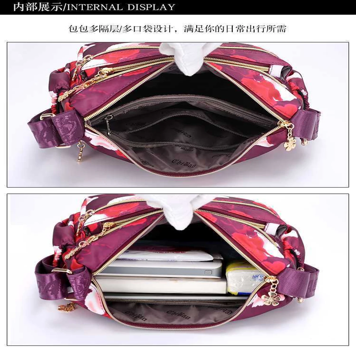 ( Light Maroon colour ) Korean travel shoulder bag