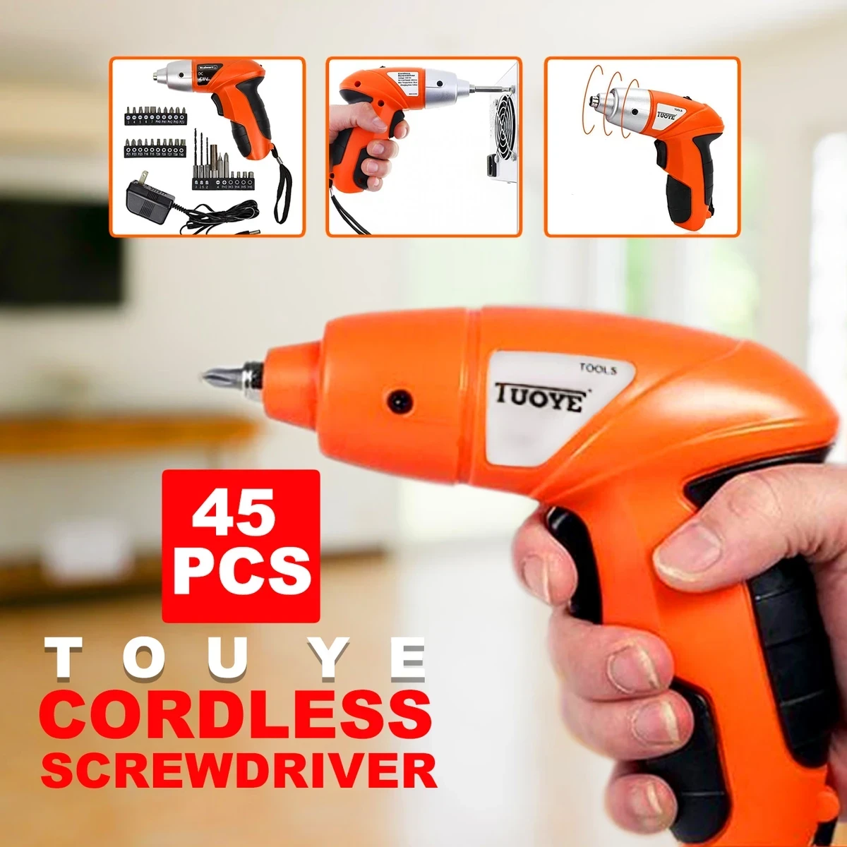 NEW CORDLESS SCREWDRIVER 45PCS